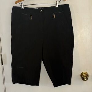 Jamie Sadock black nylon blend zipper pocket capris Size 16